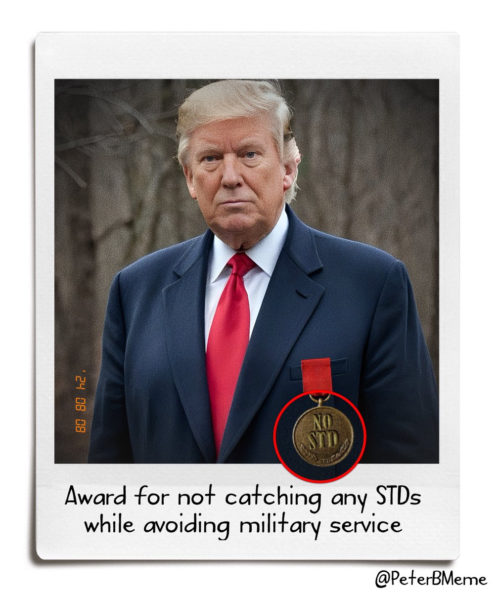 PeterBMeme's tweet photo. #DodgingDonald #SwiftBoat #NoSTDAward #Trump2024 https://t.co/WHnnZ94cXC