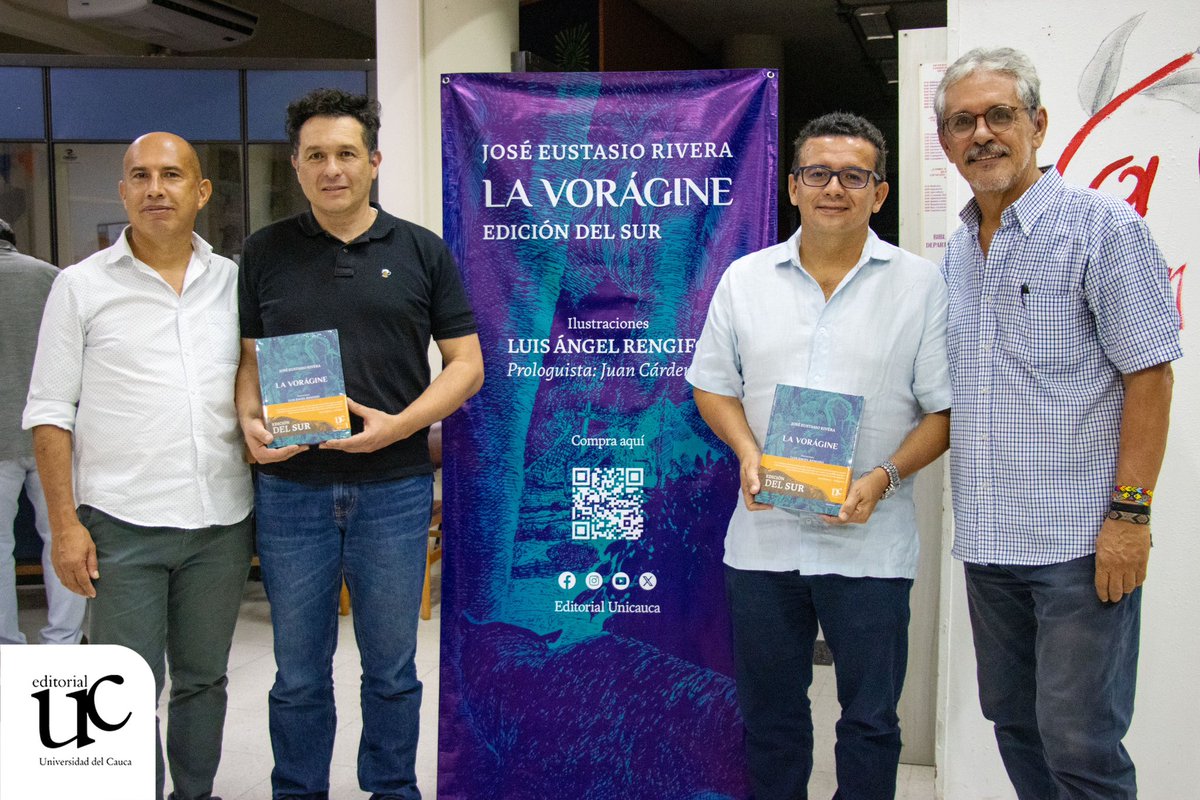 EditorialUCauca's tweet photo. #Presentaciondelibros
Junto con #LaBibliotecaDepartamentalOlegarioRivera presentamos #Lavorágine, edición del sur, un homenaje  a esta obra de José Eustacio Rivera en su primer centenario de publicación. 🌱 https://t.co/9whe4EQnGQ