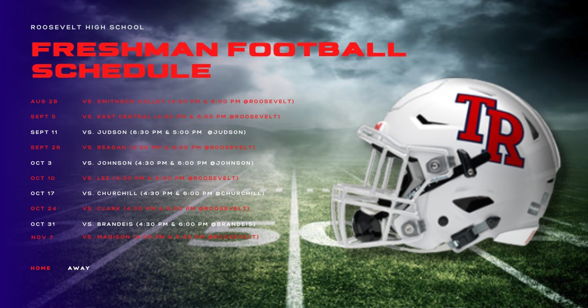 Roosevelt Rough Riders (@trroughriderfb) on Twitter photo The season is here! Mark your calendars and watch your Riders! Support all levels! We will see you there! LET’S RIDE! <a href="/CoachBarnes91/">Darnell Barnes M.Ed</a> @TRsportsbooster <a href="/TRCoach_Allen/">Kevin Allen</a> <a href="/ACHSU96/">Anthony</a> <a href="/Coach_Gant/">Kendrick Gant</a> <a href="/RichardSeveryns/">Richard Severyns</a> <a href="/CoachJGarciaIII/">Jorge Garcia</a> <a href="/CoachQuiroz/">Q 🇵🇦</a> <a href="/Coach_Vargas_/">Nick Vargas</a> <a href="/EWMS_athletics/">Ed White Athletics</a> <a href="/BoysKrueger/">Krueger Boys Athletics</a> The season is here! Mark your calendars and watch your Riders! Support all levels! We will see you there! LET’S RIDE! <a href="/CoachBarnes91/">Darnell Barnes M.Ed</a> @TRsportsbooster <a href="/TRCoach_Allen/">Kevin Allen</a> <a href="/ACHSU96/">Anthony</a> <a href="/Coach_Gant/">Kendrick Gant</a> <a href="/RichardSeveryns/">Richard Severyns</a> <a href="/CoachJGarciaIII/">Jorge Garcia</a> <a href="/CoachQuiroz/">Q 🇵🇦</a> <a href="/Coach_Vargas_/">Nick Vargas</a> <a href="/EWMS_athletics/">Ed White Athletics</a> <a href="/BoysKrueger/">Krueger Boys Athletics</a>