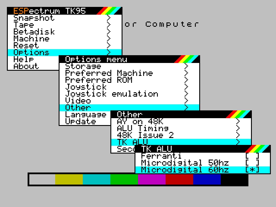 ZX_ESPectrum's tweet image. Os trabalhos na próxima versão do ESPectrum avançam a bom ritmo e já temos TK90X e TK95 praticamente prontas juntamente com o seu ULA Microdigital a 50 e 60hz. Além disso, como não poderia deixar de ser, iremos liberar o idioma português ☺️🇵🇹🇧🇷 #ESPectrum #TK90X #TK95 #ESP32