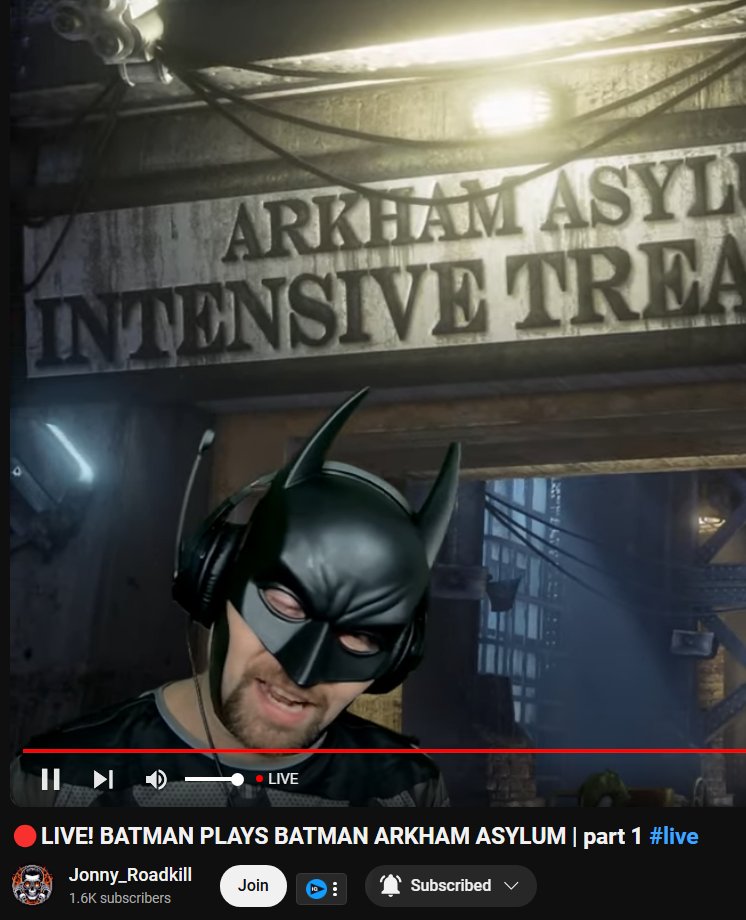 OoohCali's tweet photo. Watching a streamer go full Batman—voice, outfit, the whole deal—while playing Batman. Somewhere out there, Gotham is crying for help... and it’s coming from his Wi-Fi connection. 🦇💻 #Batstream #WhySoSerious
https://t.co/OrsArbFQ4H https://t.co/7dKD0ddZp1