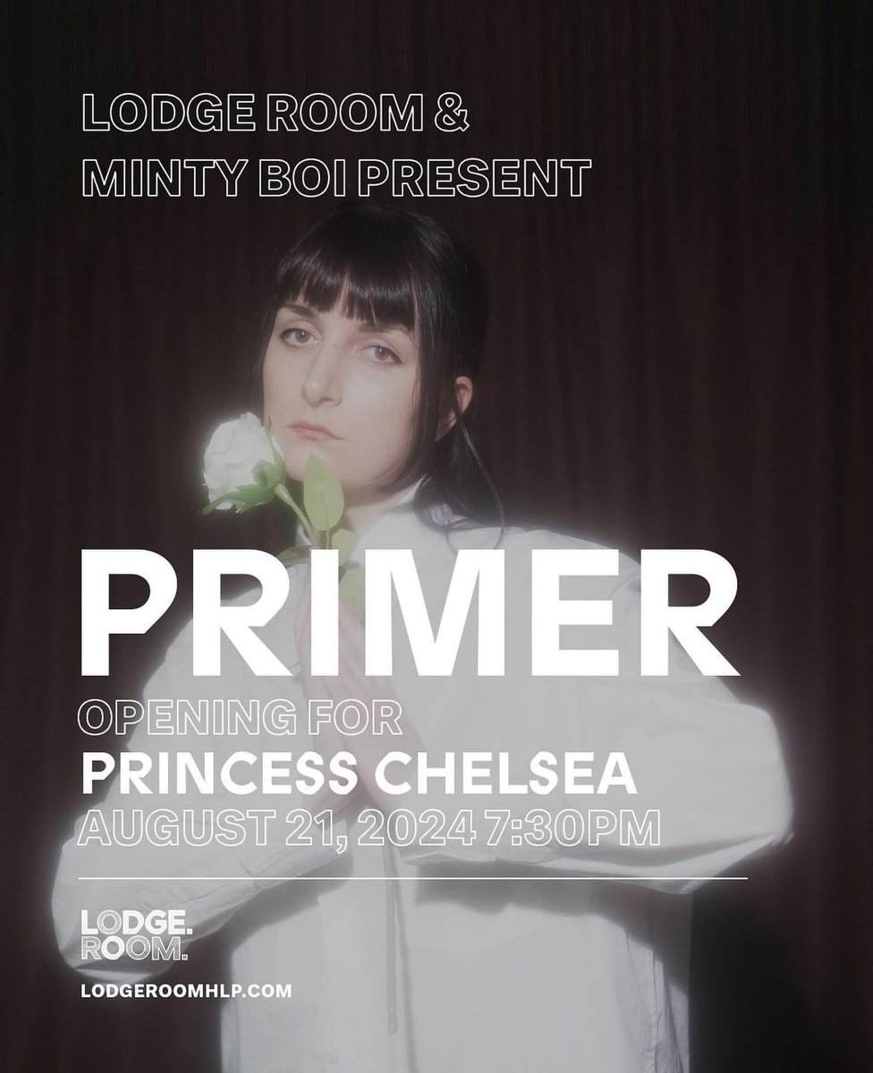 Just Added‼️ #bigsis and #primer are opening for #PrincessChelsea on Wednesday, AUGUST 21 💖✨✨ #LosAngeles, get your tickets now via lodgeroomhlp.com/shows/princess…