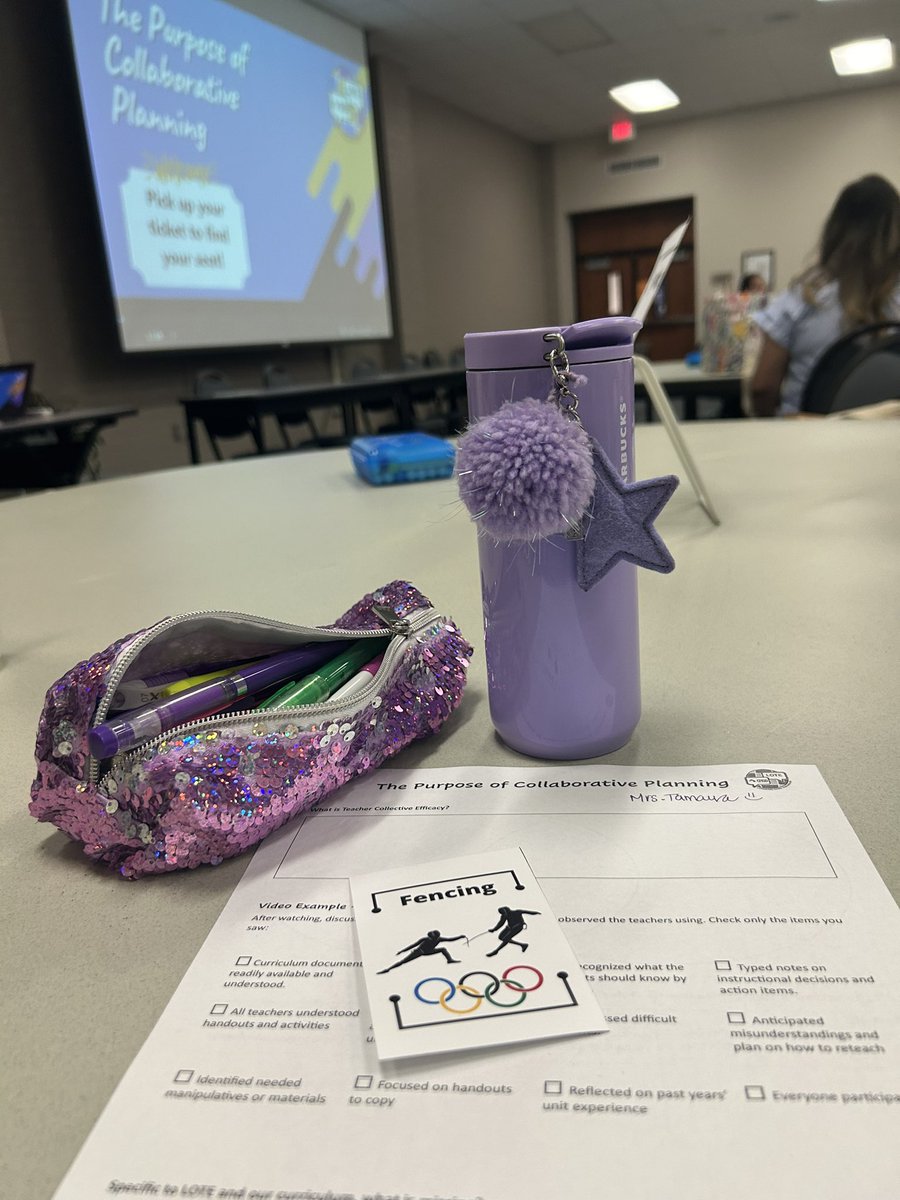 MrsErikaTamaura's tweet photo. @CFISDLOTE teachers #CollaborativePlanning 

#LanguageLearning #LOTE @CyFairISD #PD #BackToSchool 

@HopperMS is ready! 

Thank you @MichaelleCFISD 

Gracias ⭐️💜 https://t.co/symLW1OZ6z