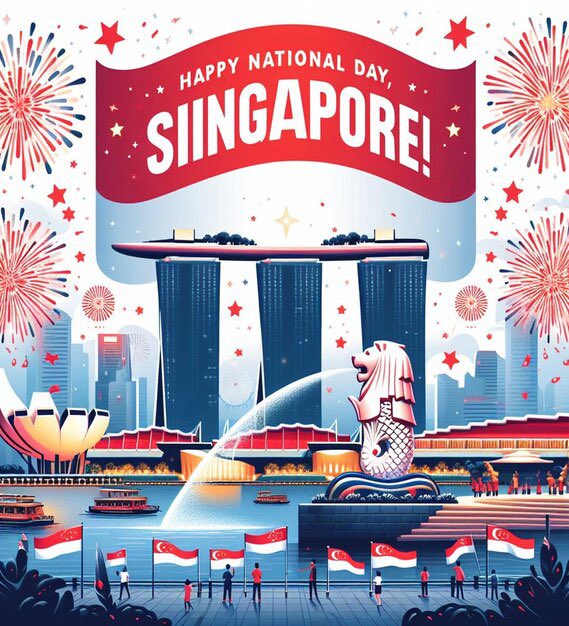 sridharpk1's tweet photo. #HappyNationalDay! 🇸🇬
#MajulahSingapura 🇸🇬
Happy birthday Singapore!
Wishing everyone a happy #NationalDay2024
#HappyBirthdaySingapore #NDP2024 #SG59 #CelebrateSingapore #NationalDaySg #SGNationalDay #SingaporeNationalDay
#Singapore #IloveSG #SG #சிங்கப்பூர் image:freepik https://t.co/i9lPsvjr51