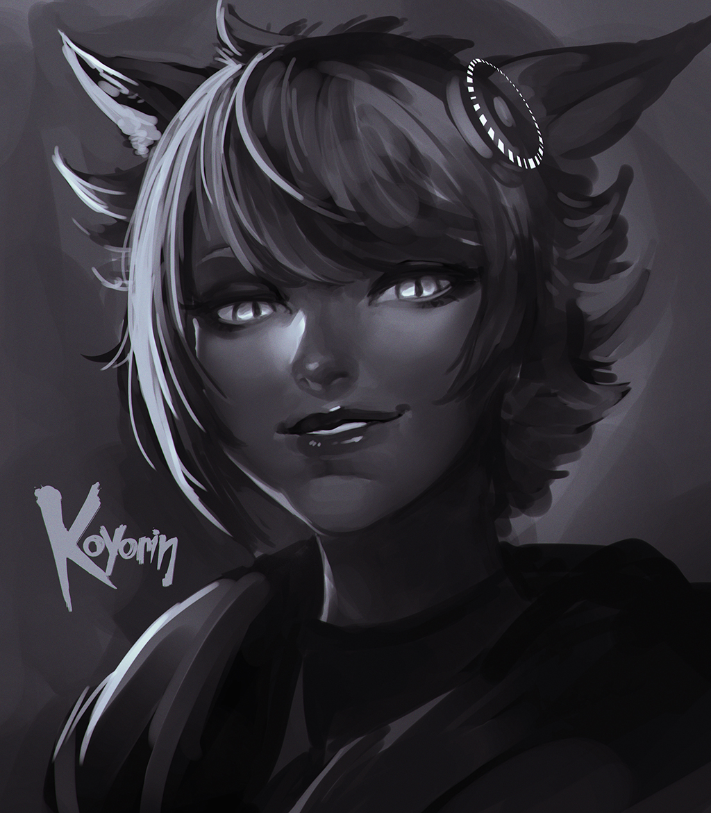 since i mostly draw these days, every few years i'm like "i wonder if i can still paint"; so i decided to do a one hour warmup painting of yaana! // #FFXIV #Dawntrail