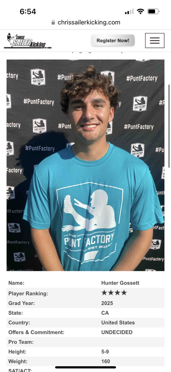Huntergossett99's tweet photo. After a great camp, I’m blessed to be ranked as a 4 ⭐️ punter. Thank you to @ThePuntFactory and @ThomasLee919 for the immense amount of help! Lots more work to do
@Chris_Sailer @stfrancis_fb @CSKRECRUITING @coachjack212 https://t.co/AME8HaUQG3