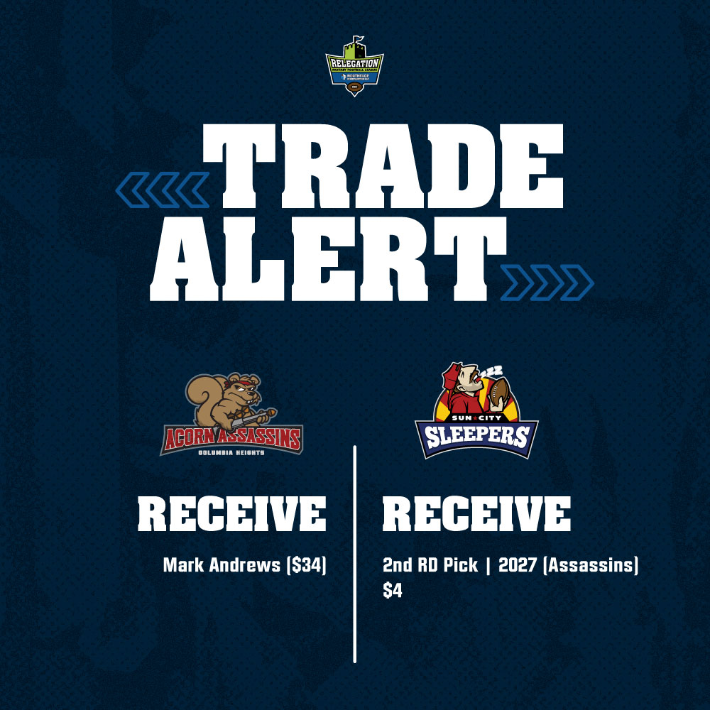 RelegationFFL's tweet photo. Trade Alert 🚨 https://t.co/BWLn2VuODS