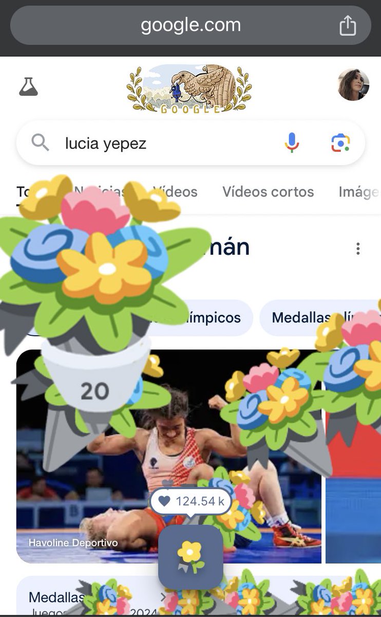 Google le manda flores a nuestra tigre #LuciaYepez 
💐🇪🇨💪