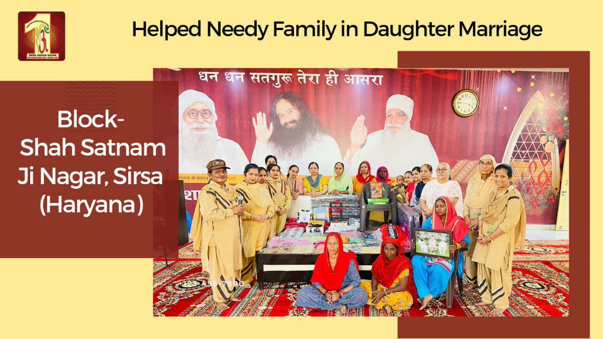 Neetu1195's tweet photo. Nowadays there is a competition among middle class families to have grand weddings. This has increased the worry of financially weak parents about how to arrange for their daughter's wedding. For this Ram Rahim Ji has started the #Blessings campaign.
https://t.co/Q5EtSHPPh7 https://t.co/4BFtszMK1n