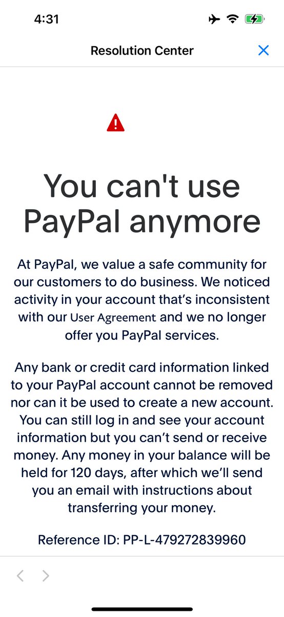 jeff_smith's tweet photo. Banned for life from @PayPal for using their own app @Xoom to tip my amazing guides on a family vacation in South Africa. Huh @acce??? Almost comical bro. https://t.co/aZ5eJCMFiQ