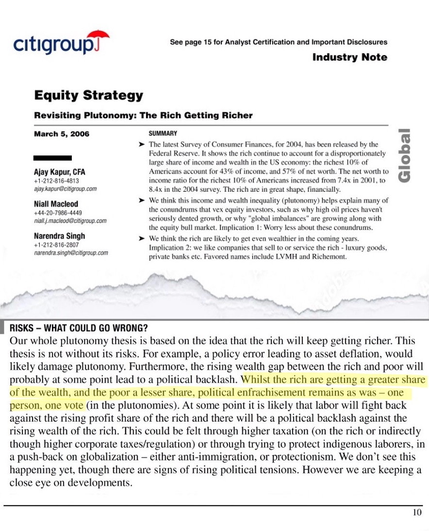 Of course the ultra-wealthy want to end democracy. They know that MY VOTE counts as much as theirs - unless they live in a swing state and then their vote counts a little more but you get my point. #saveourdemocracy #democracy #onepersononevote