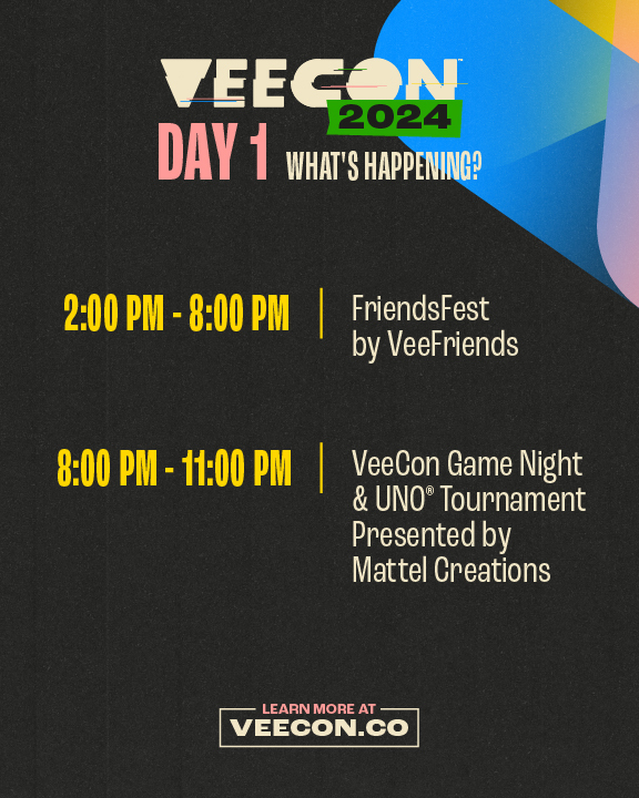 veecon's tweet image. GM LA ☀️ The day we've all been waiting for has arrived! Let's start #VeeCon2024 with a bang 💥