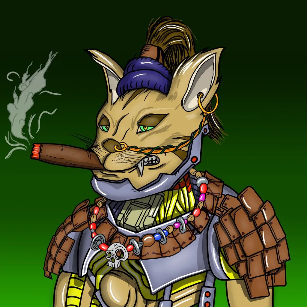 “Smokey” 
From our very first drop on #XRPL 
This was a couple years ago 

We have seen many come and many go, and we are still here 😸

Lots of ups and downs 🎢 

Art is timeless