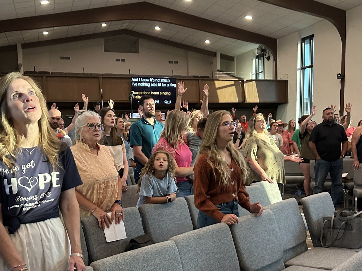 TexomaC's tweet photo. We had a sweet time of praise and prayer tonight as we prepare to start school Wednesday, August 14 (K-12th grades). We are so thankful for God’s faithfulness to TCS for 42 years and ask His blessings on this new school year! https://t.co/20g9mxHZMU