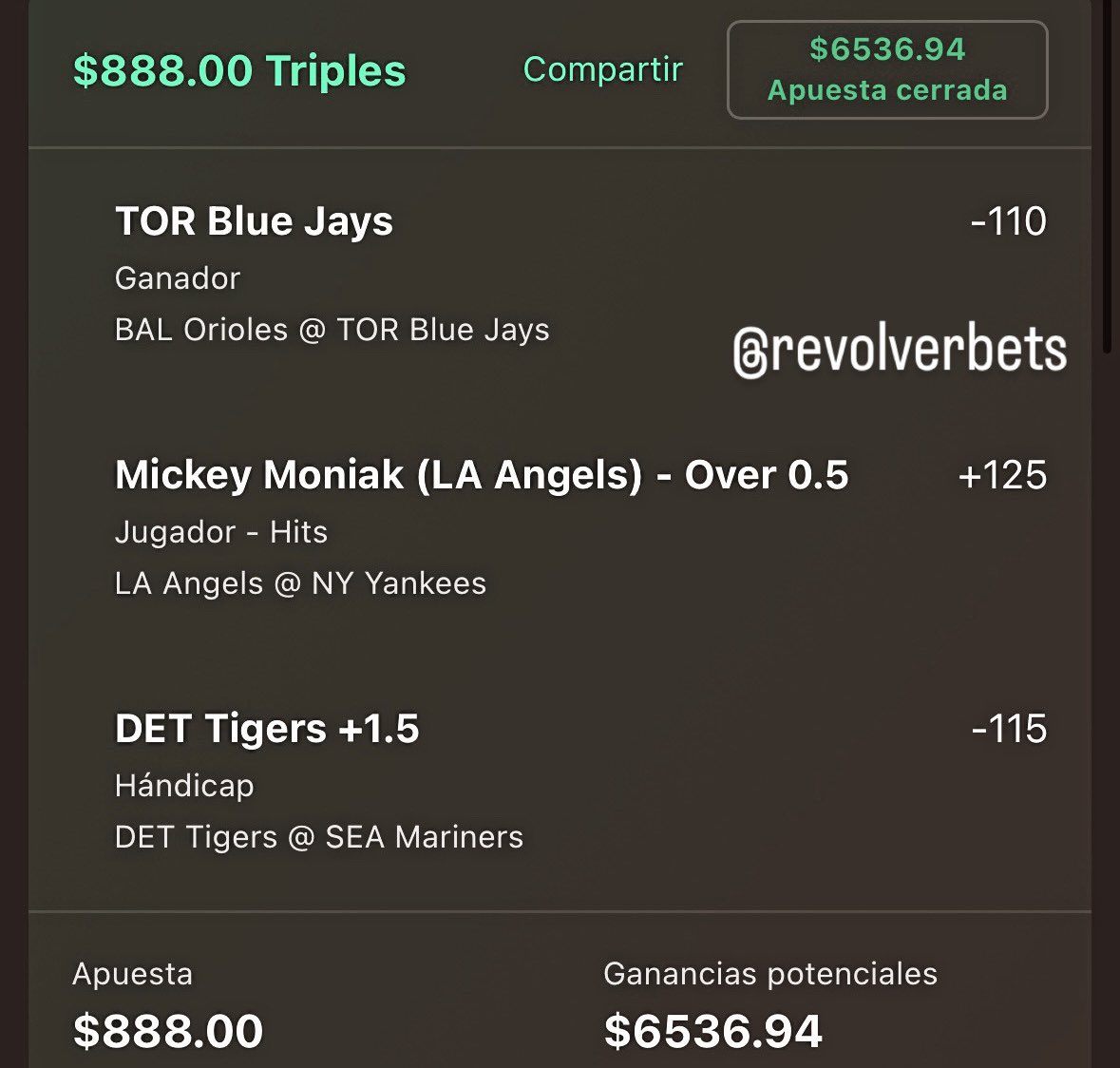 PARLAY +777 ✅ 💰 

Desde el día de ayer lo decretamos íbamos a ganar todos. 

8/8/8 🔮🪬

Voy a rifar 2500$ entre todos los que den RT 🔁 ❤️ y hagan su comentario..

Si me seguiste comenta tu ticket felicidades 🍾🎊🎈🎉
