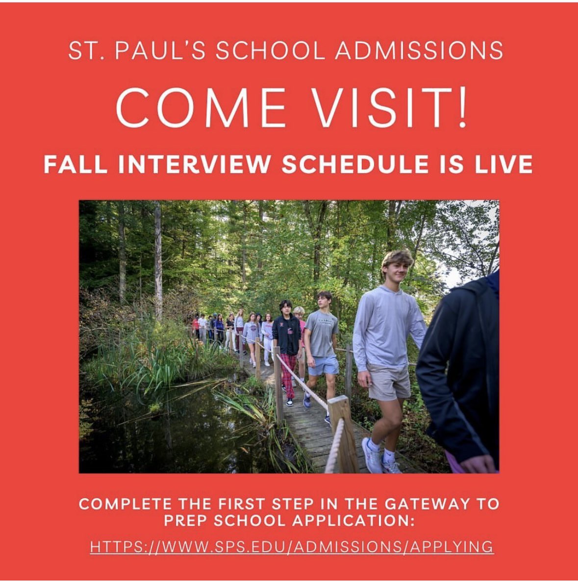 Schedule your visit to come to SPS this Fall! Go Big Red🚨‼️❤️