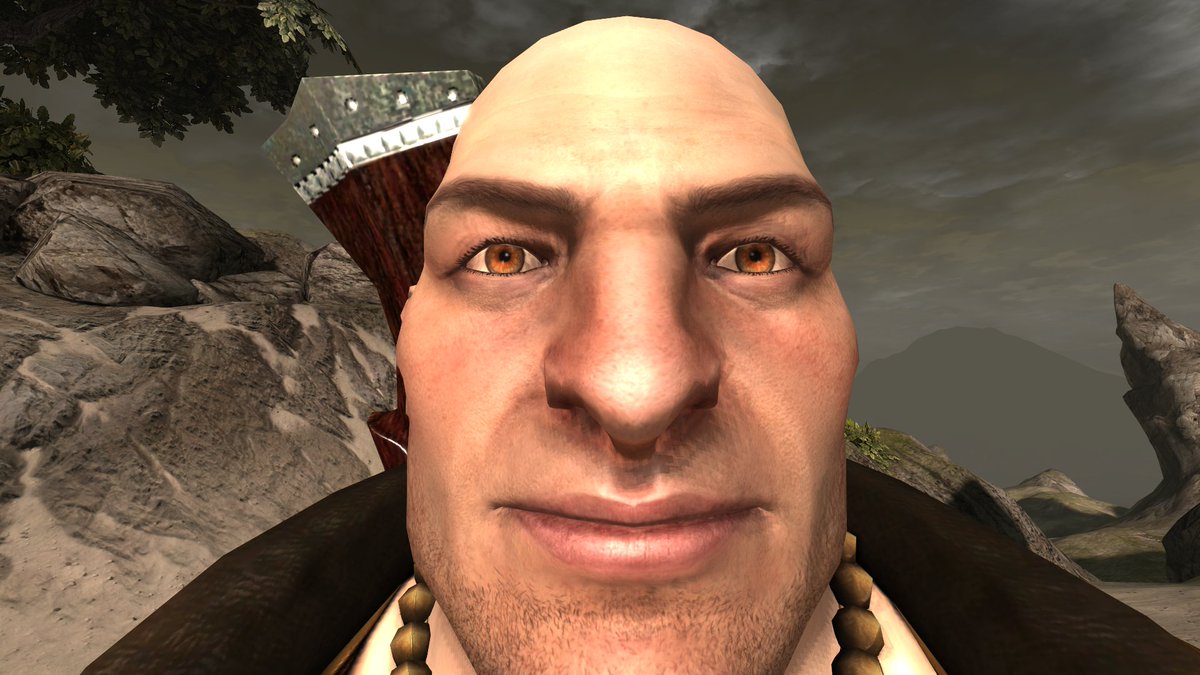 Spectre_Gray's tweet photo. Therapist: Bald Varric isn't real, he can't hurt you.

Bald Varric: https://t.co/kcm3tAANeS