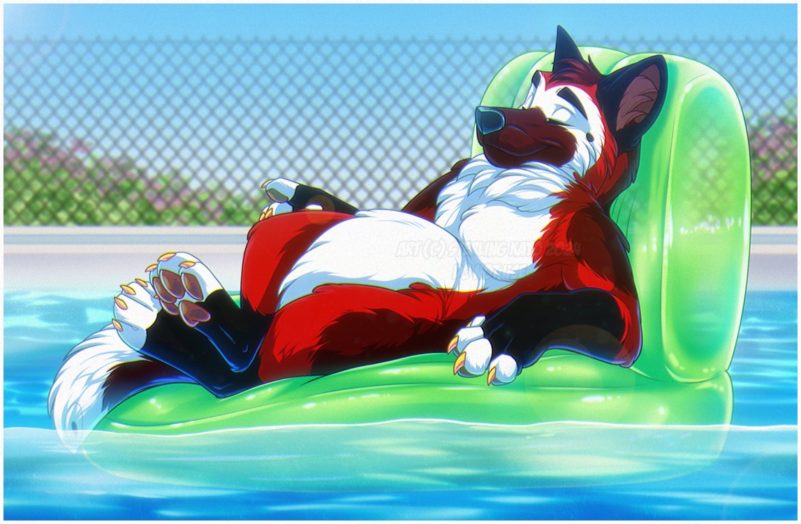 Completed piece for <a href="/ShepherdDimitri/">Dimitri Shepherd</a> 

Oh, to be floating in a pool on a pleasant summer day...