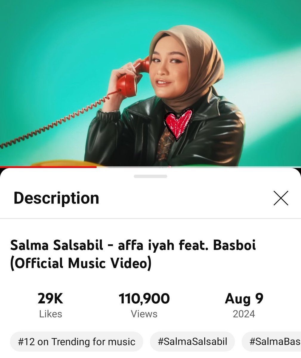 salshinee_'s tweet photo. Alhamdulillah Trending #12 YT Music💚✨
#AffaIyah #SalmaSalsabilxBasboi #fifthsals https://t.co/InOs2gYAWy