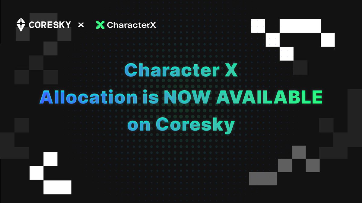 Coreskyofficial's tweet image. 🚀 @CharacterXAI $CAI Allocation is LIVE on Coresky! 

Transform AI characters into on-chain assets with CharacterX. Engage with AI and trade AI asset keys on #Solana &amp;amp; #TON.

💎 142 $CAI/ Packaged NFT! 
🎯 Limited availability at just 100 USDT! 
👉🏻 coresky.com/allocationItem…
