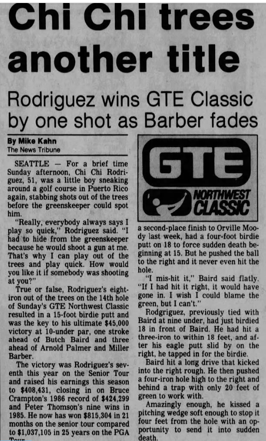 SEA_Sports_Info's tweet photo. Chi Chi Rodriguez
Win in Seattle? You bet - 1987
2nd GTE Northwest Classic
A great man, great golfer, brought smiles and so many new golfers to the sport!
#ripchichi https://t.co/HOs2K4Eif8