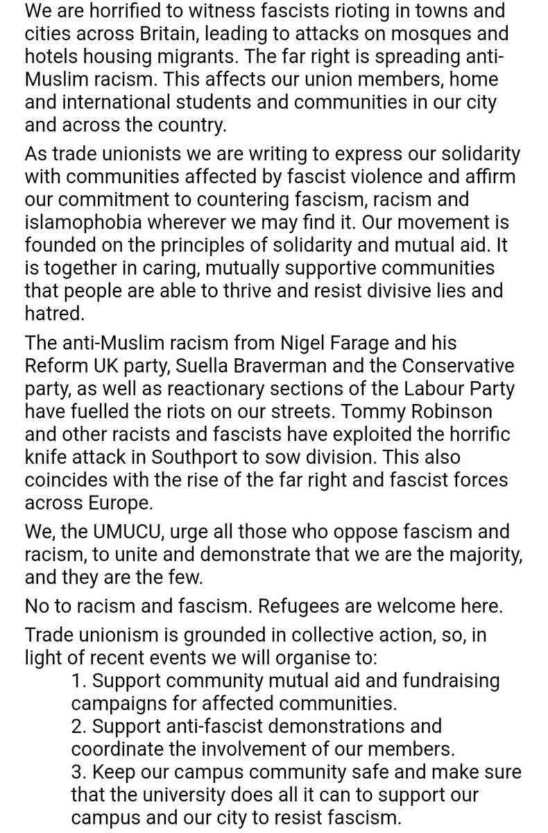 UMUCU statement ⚠️