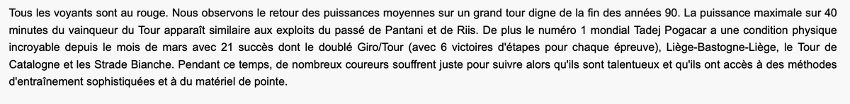 cyclesetforme's tweet image. Magnifique analyse par @lapreuvepar21 qui tient compte de l'évolution matériel, du drafting, de la fatigue, altitude..etc