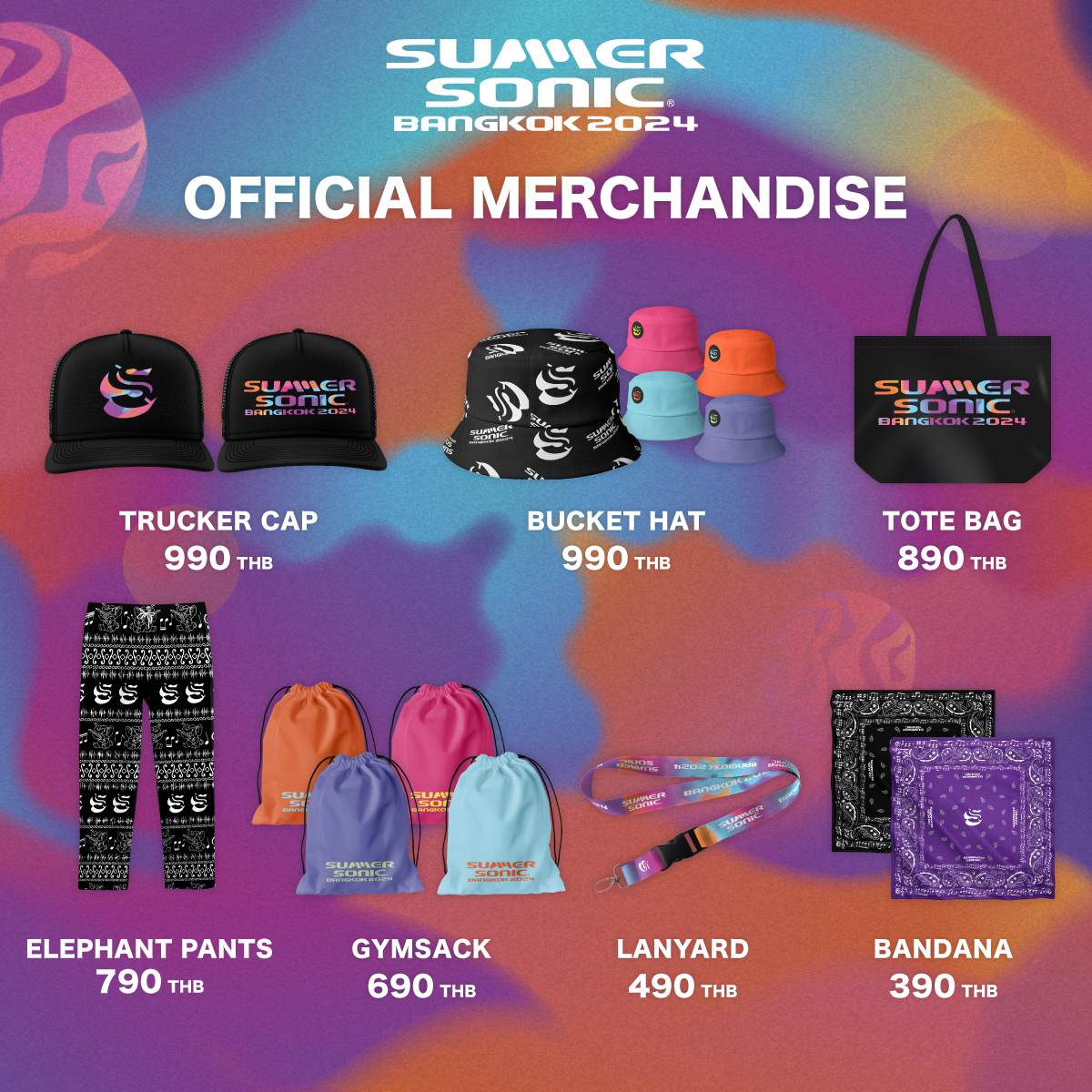 💥เตรียมช้อป Summer Sonic Bangkok 2024 Official Merchandise ความคู