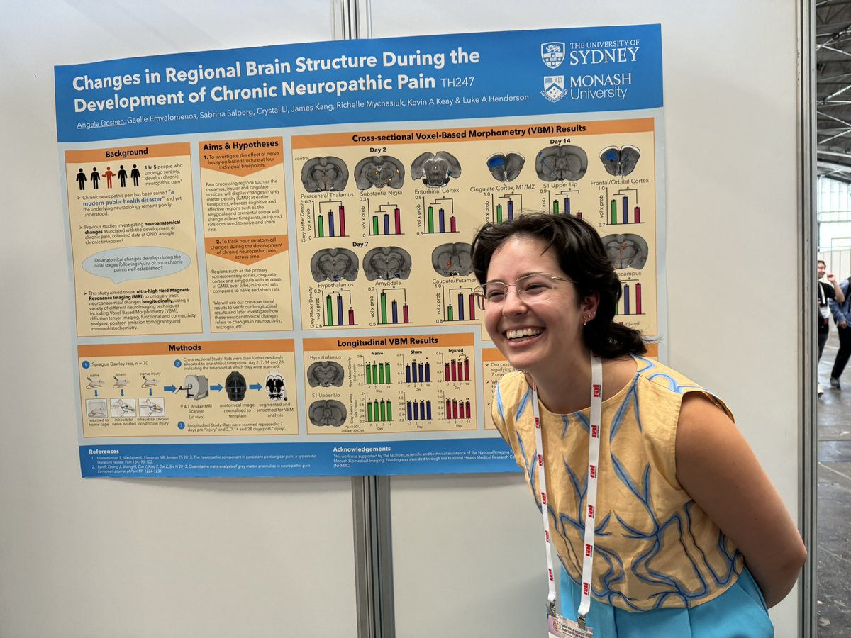 Clearly had a blast presenting our research on changes in regional brain structure during the development of chronic neuropathic pain at the <a href="/IASPpain/">IASP</a> world congress.
Super grateful for this very memorable opportunity! #WC2024