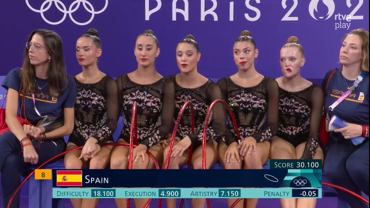 El corazón roto con el ejercicio de aros de España... No ha salido el trabajo y toda remontar mucho para el mixto 💔

#Paris2024 #RhythmicGymnastics