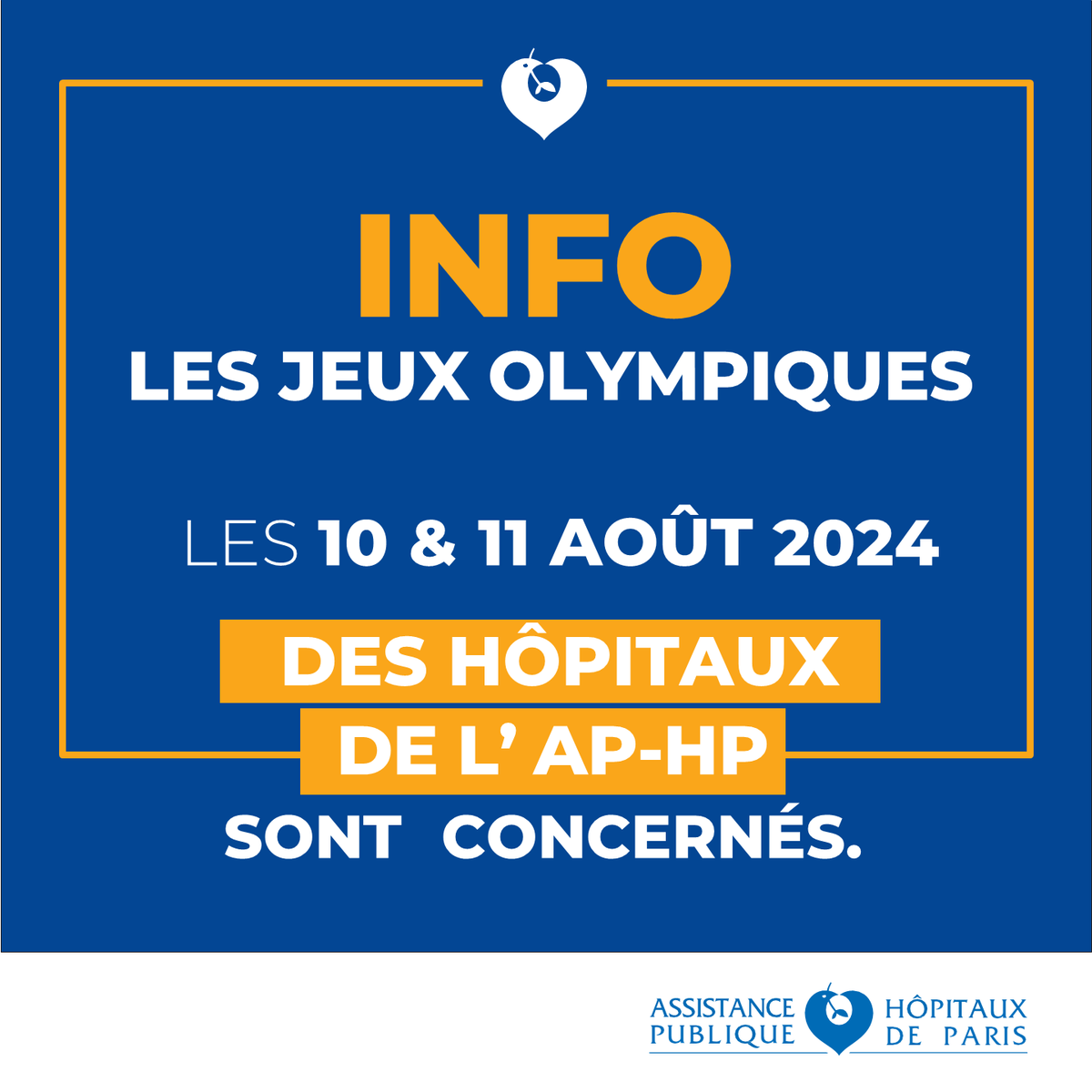 Samedi 10 août et dimanche 11 août 2024, des hôpitaux de l’AP-HP sont impactés par les épreuves de marathon olympique et le marathon pour tous. 
 
 ➡️ Pour connaitre toutes les informations, rendez-vous sur les réseaux sociaux de votre hôpital.

aphp.fr/patient-public…