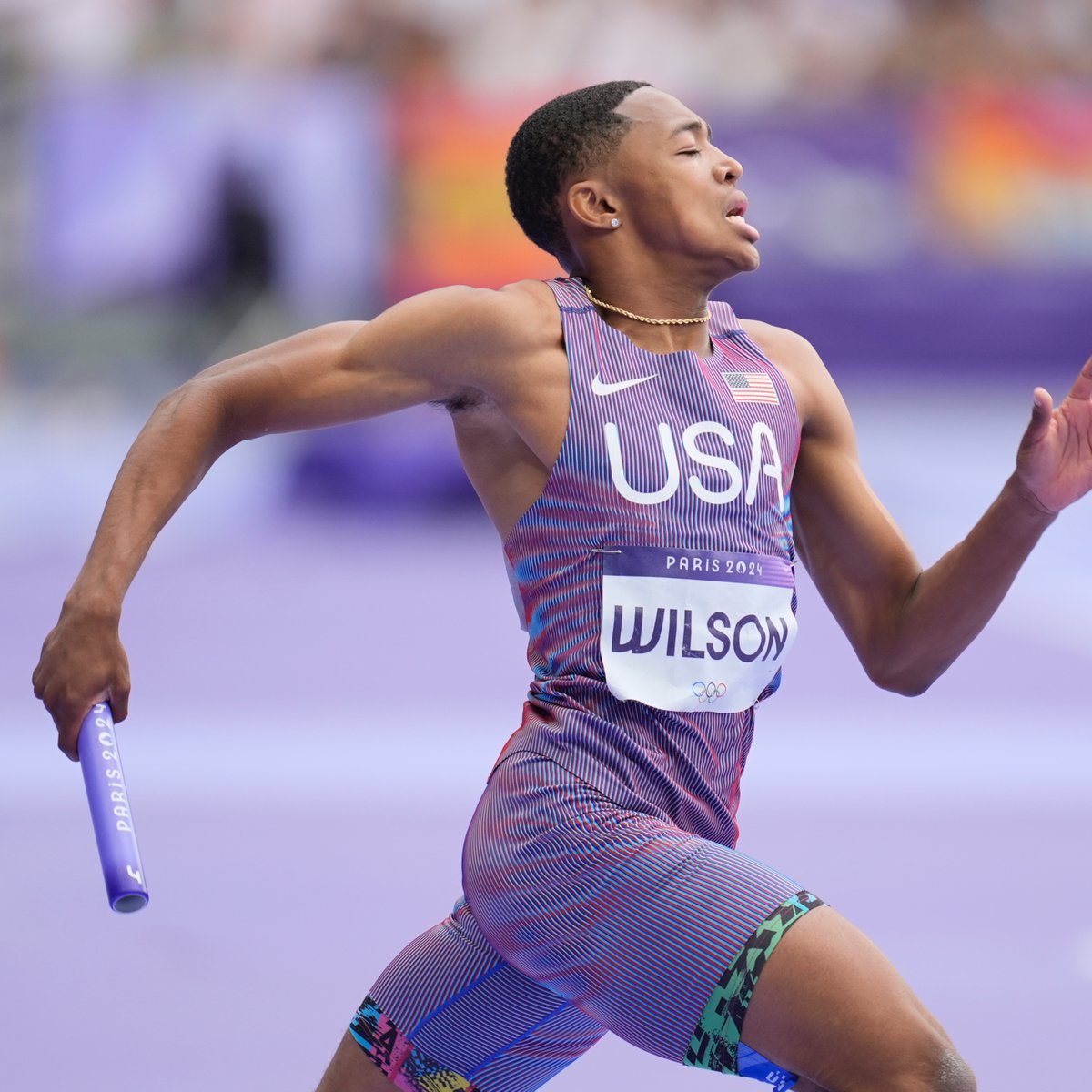 FloTrack's tweet photo. Team USA gets through 🇺🇸

It was a close call for the auto qualifying spots, but the U.S. men take the third Q from heat one of the men's 4x400m first round in 2:59.15.

Splits:
1 - Quincy Wilson - 47.30
2 - Vernon Norwood - 43.60
3 - Bryce Deadmon - 44.20
4 - Chris Bailey - 44.05

#Paris2024

📸: USA TODAY