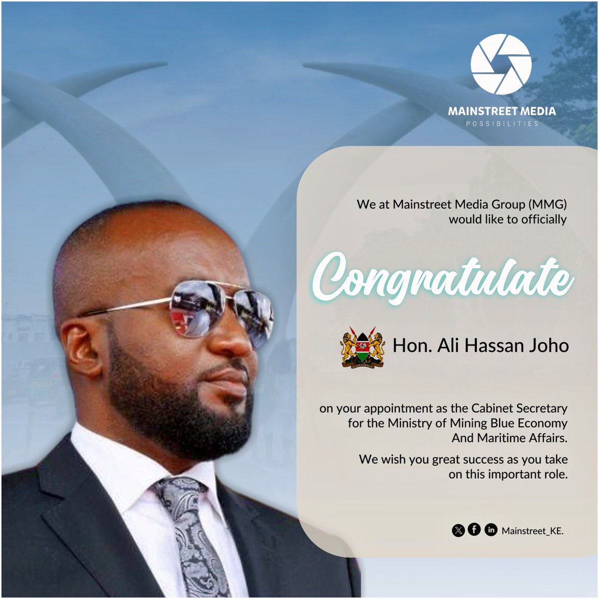 Mainstreet_KE's tweet photo. @HassanAliJoho As a growing company,we admire the leadership skills you emulate and strive to be more like you.Congrats Mheshimiwa https://t.co/qYNCa4Qx8Y