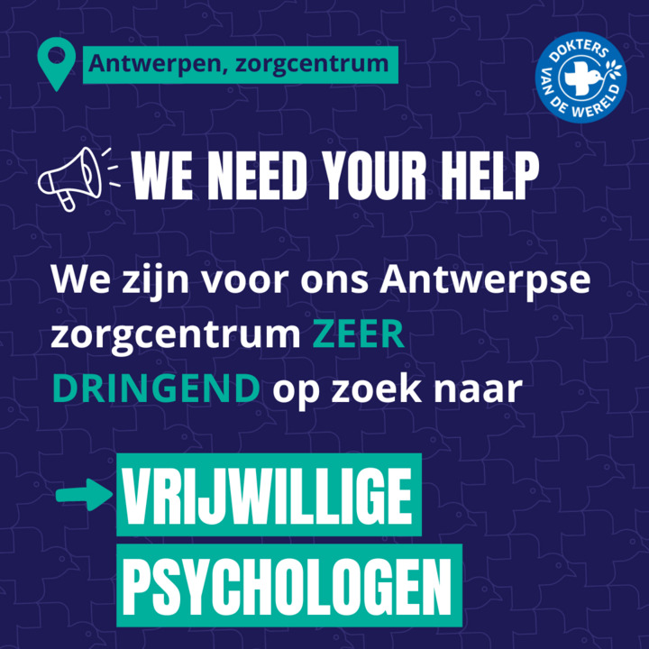 🚨Alarmerende situatie in #Antwerpen: door een tekort aan vrijwillige #psychologen dreigt het zorgcentrum van #DoktersvandeWereld de deuren te moeten sluiten voor nieuwe patiënten. Ben jij psycholoog en wil je 1 x per maand meehelpen? Meld je aan! 👇kont.ly/eaa120b4