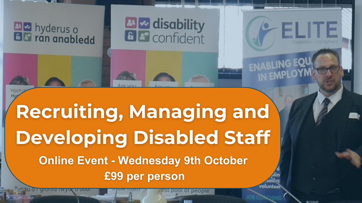 ELITETrainingS1's tweet photo. Are you committed an inclusive workplace? Join our comprehensive course designed for employers who aim to recruit, manage, and develop disabled staff effectively.

Click the link for more information and tickets - https://t.co/Q4GJf6ph5B  #Training  #Employment https://t.co/9QBjX32Y4J