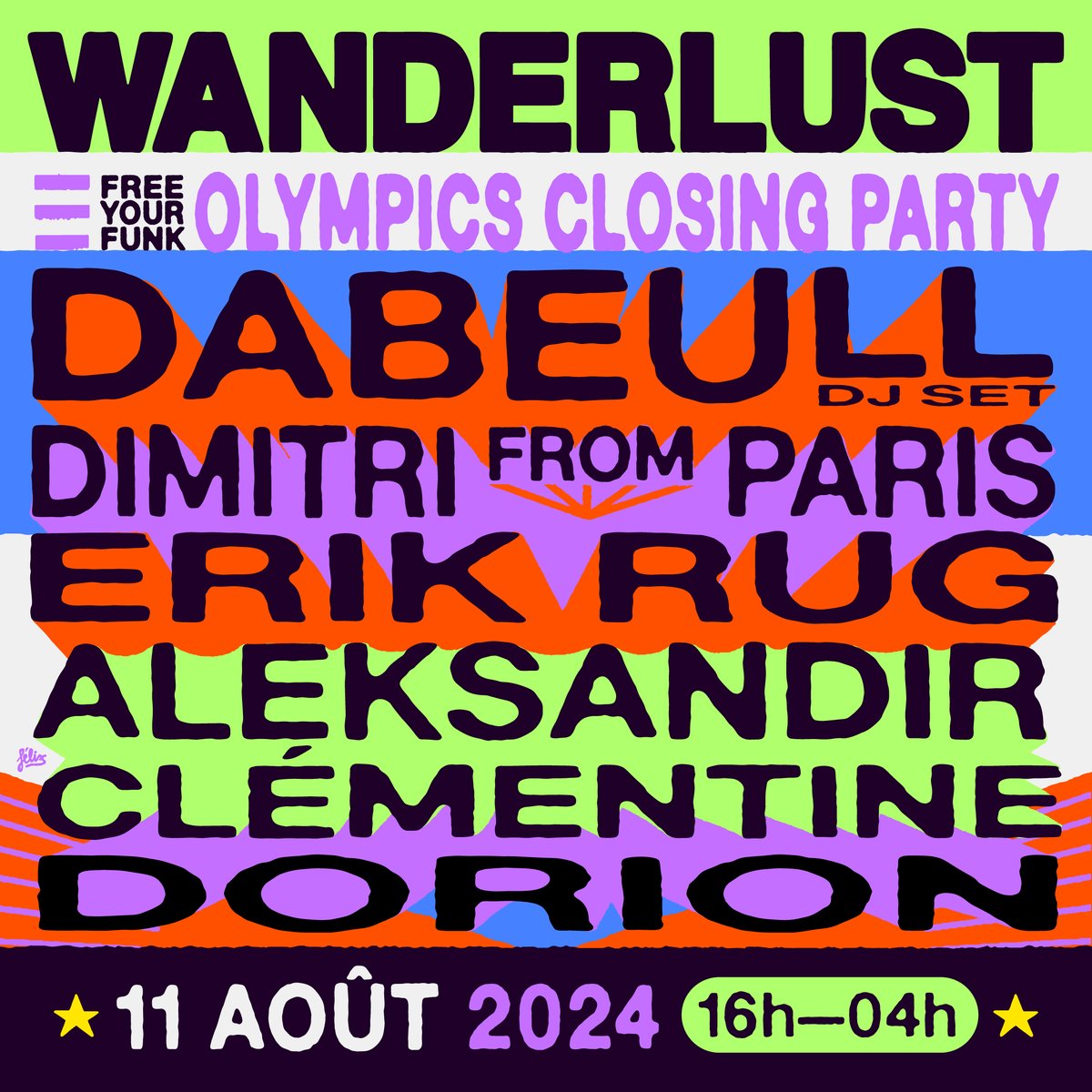 dimanche au <a href="/WanderlustParis/">Wanderlust Paris</a> pour <a href="/FreeYourFunk/">Free Your Funk</a>!
set time 16:00-18:00 🎈
