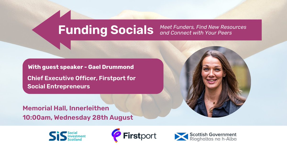 Social Investment Scotland (@socinvestscot) on Twitter photo Join us on August 28th in #Innerleithen for our next Funding Socials event with <a href="/Firstport/">Firstport for Social Entrepreneurs</a> & <a href="/SoSEnterprise/">South of Scotland Enterprise</a>.
Connect with funders, hear from local organizations, and enjoy #networking.
Don’t miss out - bit.ly/4cnEgXe
#FundingSocials #TweedValley #SocialEnterprise Join us on August 28th in #Innerleithen for our next Funding Socials event with <a href="/Firstport/">Firstport for Social Entrepreneurs</a> & <a href="/SoSEnterprise/">South of Scotland Enterprise</a>.
Connect with funders, hear from local organizations, and enjoy #networking.
Don’t miss out - bit.ly/4cnEgXe
#FundingSocials #TweedValley #SocialEnterprise