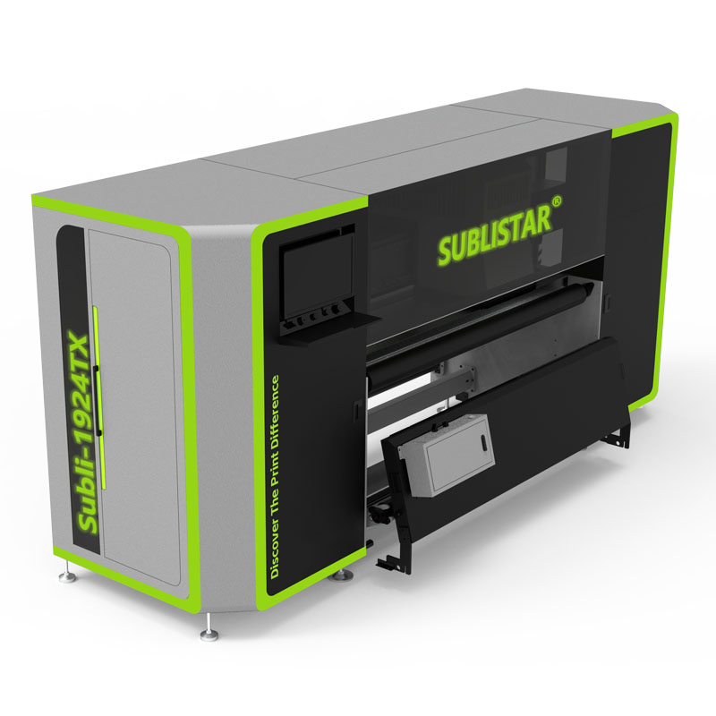 Sublistar 1.9m 24 I3200 printheads
Ultra High Speed Printing
Supports 29G/M² sublimation paper
Printhead auto-cleaning function
Email：windy@subli-star.com
