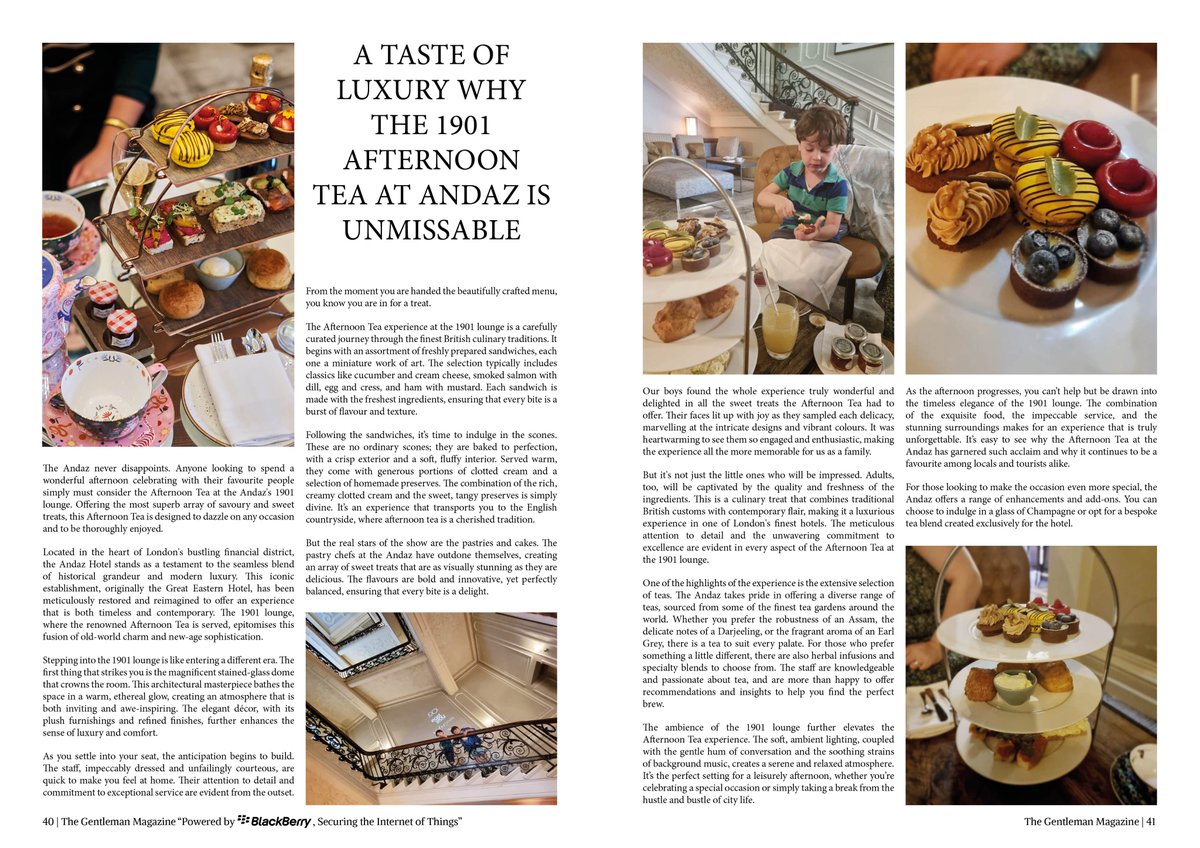 The Gentleman Magazine (@gentlemanzine) on Twitter photo Read our review and find out why the 1901 Afternoon Tea at The Andaz is Unmissable in the latest issue of The Gentleman Magazine, which is now available to read in Print: bit.ly/3UQ1G28 or on Readly: bit.ly/2urJsce
<a href="/AndazLondon/">Andaz London Liverpool Street</a> #Luxury #London Read our review and find out why the 1901 Afternoon Tea at The Andaz is Unmissable in the latest issue of The Gentleman Magazine, which is now available to read in Print: bit.ly/3UQ1G28 or on Readly: bit.ly/2urJsce
<a href="/AndazLondon/">Andaz London Liverpool Street</a> #Luxury #London