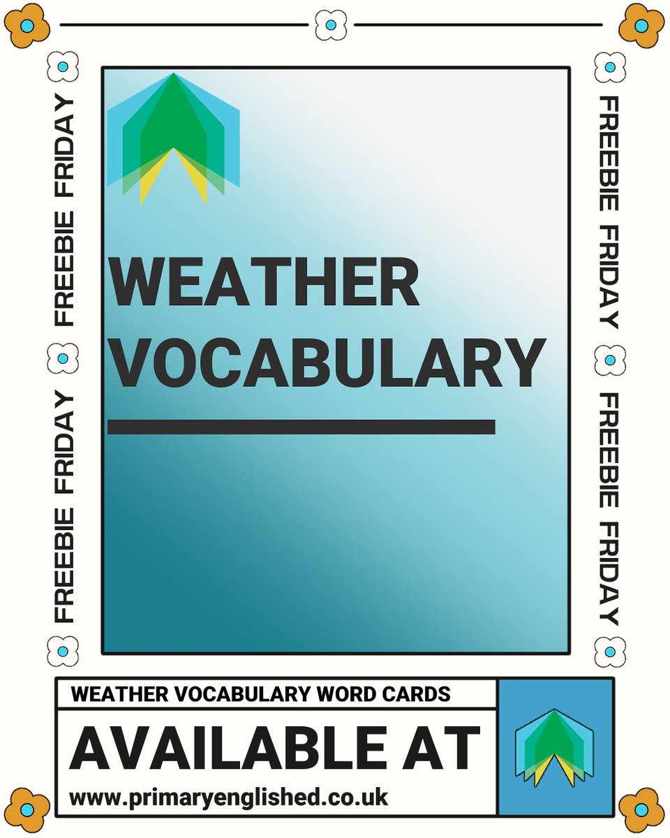 It's time for a Friday Freebie!

The Weather Vocabulary Word Cards are available for free on the Primary English website! This pack contains weather vocabulary cards that can be used with both KS1 and KS2.

To get this freebie head over to our website: primaryenglished.co.uk/resources/p/we…