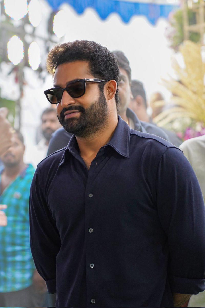 NTRArtsOfficial's tweet photo. Man of Masses @Tarak9999 from the #NTRNeel Pooja Ceremony 📸💥

#PrashanthNeel @MythriOfficial @NTRArtsOfficial https://t.co/9WXcmDYj4c