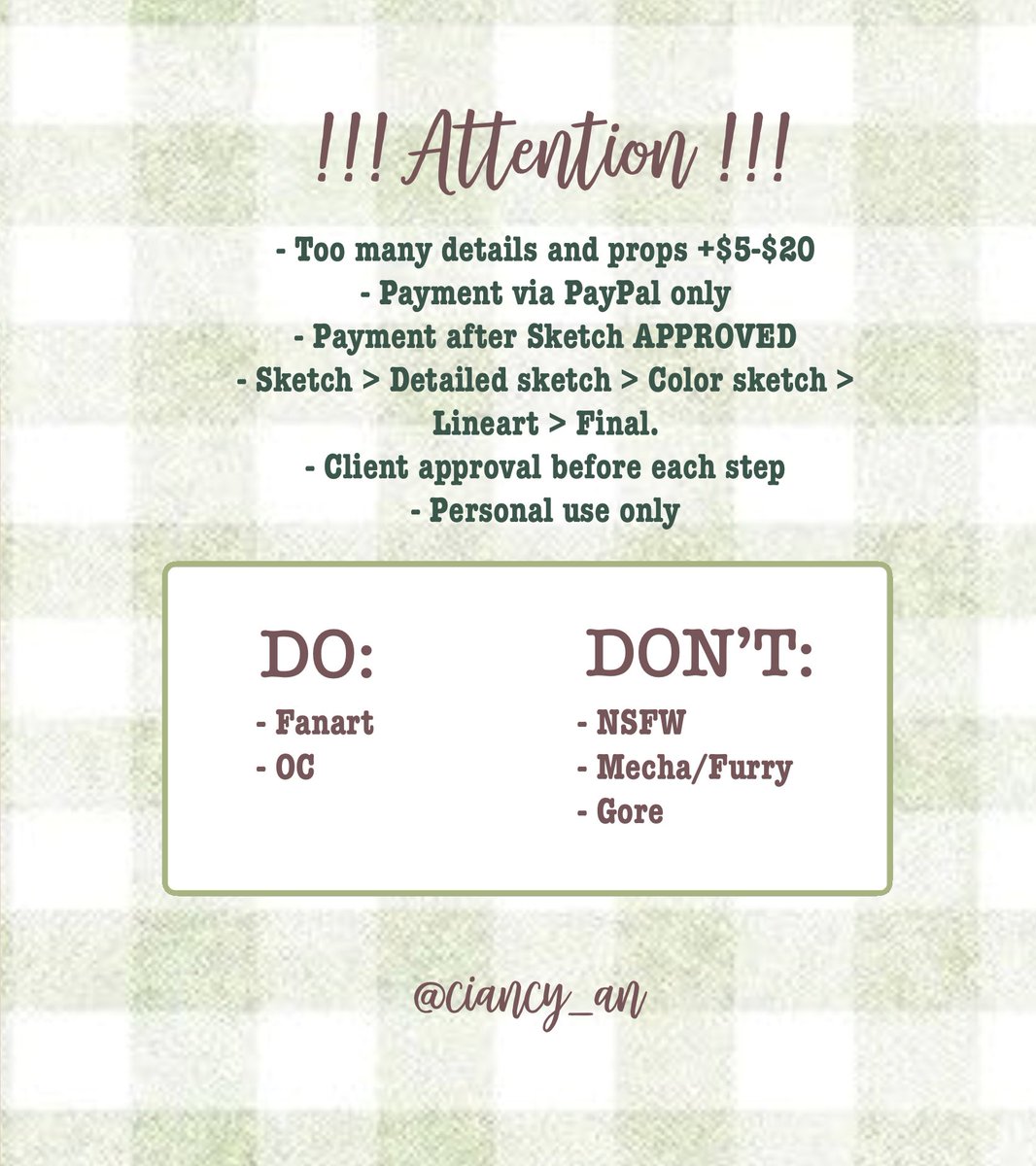 ciancy_an's tweet image. 🌸🌸🌸Commission open 🌸🌸🌸
Please read the price sheet carefully and Feel free to DM for more details!!!
#commissionopen #Commission