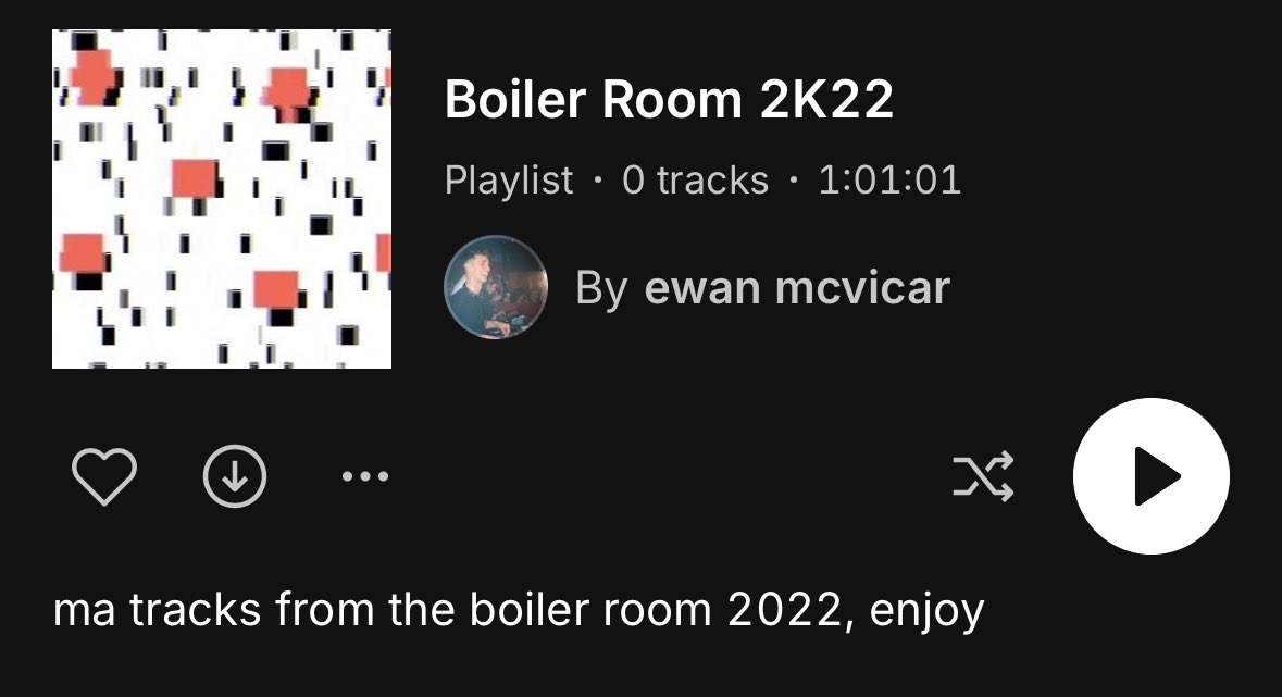 Ewan McVicar (@ewanmcvicar_) on Twitter photo this feels gid
ive finally put all ma tunes from ma boiler room up 
there have been multiple reasons this has taken 3 years lol
stream:
on.soundcloud.com/HBcY9RdNJz8Lub…
download:
ewanmcvicar.bandcamp.com
dont ask about spotify this feels gid
ive finally put all ma tunes from ma boiler room up 
there have been multiple reasons this has taken 3 years lol
stream:
on.soundcloud.com/HBcY9RdNJz8Lub…
download:
ewanmcvicar.bandcamp.com
dont ask about spotify