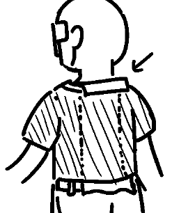 タオルを背中にしこんでおくと
帰るときに背中ビショできもちわるいーってのを
ふせげるので
いつもやっている

行動してると落ちる危険性があるので
安いタオルで 