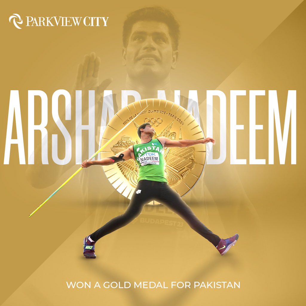 Congratulations Arshad Nadeem on winning the GOLD medal and setting a new OLYPMIC record in Men’s Javelin with a throw of 92.97m.

You have made us all incredibly proud. 

#Pakistan #ArshadNadeem #Olympics #Paris2024