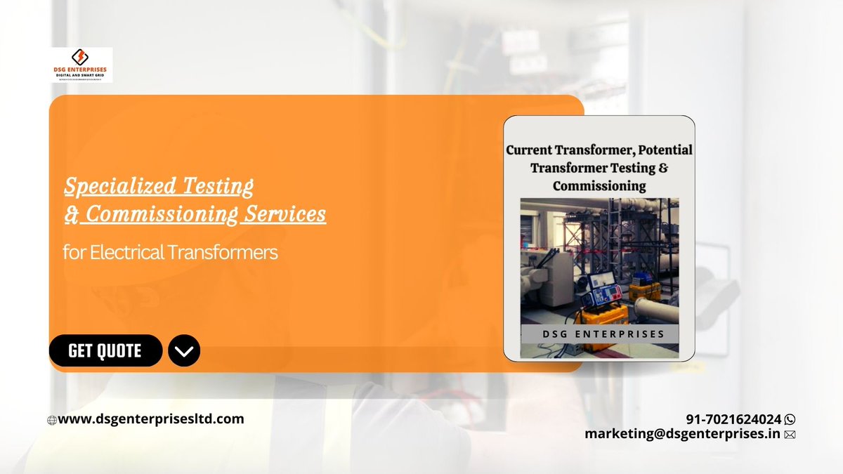 enterprises_dsg's tweet image. Specialized Testing &amp;amp; Commissioning Services for Electrical Transformers.
Visit for more info: shorturl.at/V1Tu4
#dsg #CurrentTransformer #PotentialTransformer #TransformerTesting #CommissioningServices #ElectricalTesting #HighVoltageTesting #LVTesting #MVTesting