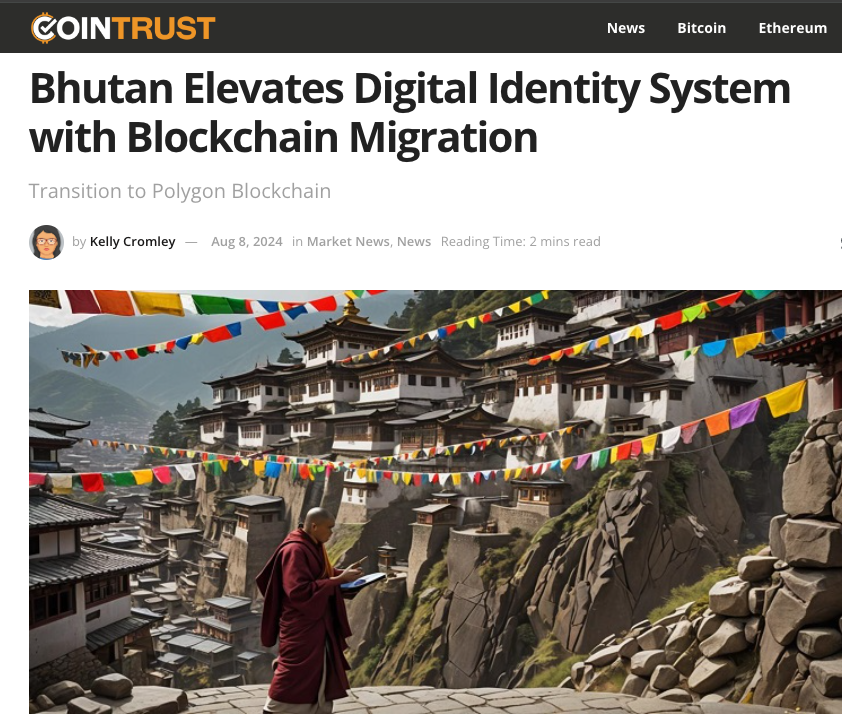 cryptobhutan_MW's tweet photo. #Bhutan ๐ง๐น #Bitcoin #Crypto #NationalDigitalIdentity @0xPolygon https://t.co/gW2PG6MulL