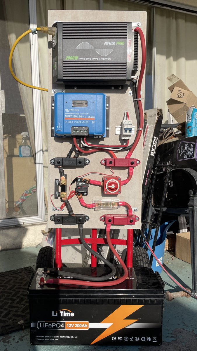 Mystic_Red_Rose's tweet image. I have built multiple #solarpower generators. The most recent one powers our mobile shelter the “Escape Pod” I’ve used mostly #Victron #EG4 #Renogy hardware, I get most of my parts online from #SignatureSolar and various hardware stores like #HarborFreight