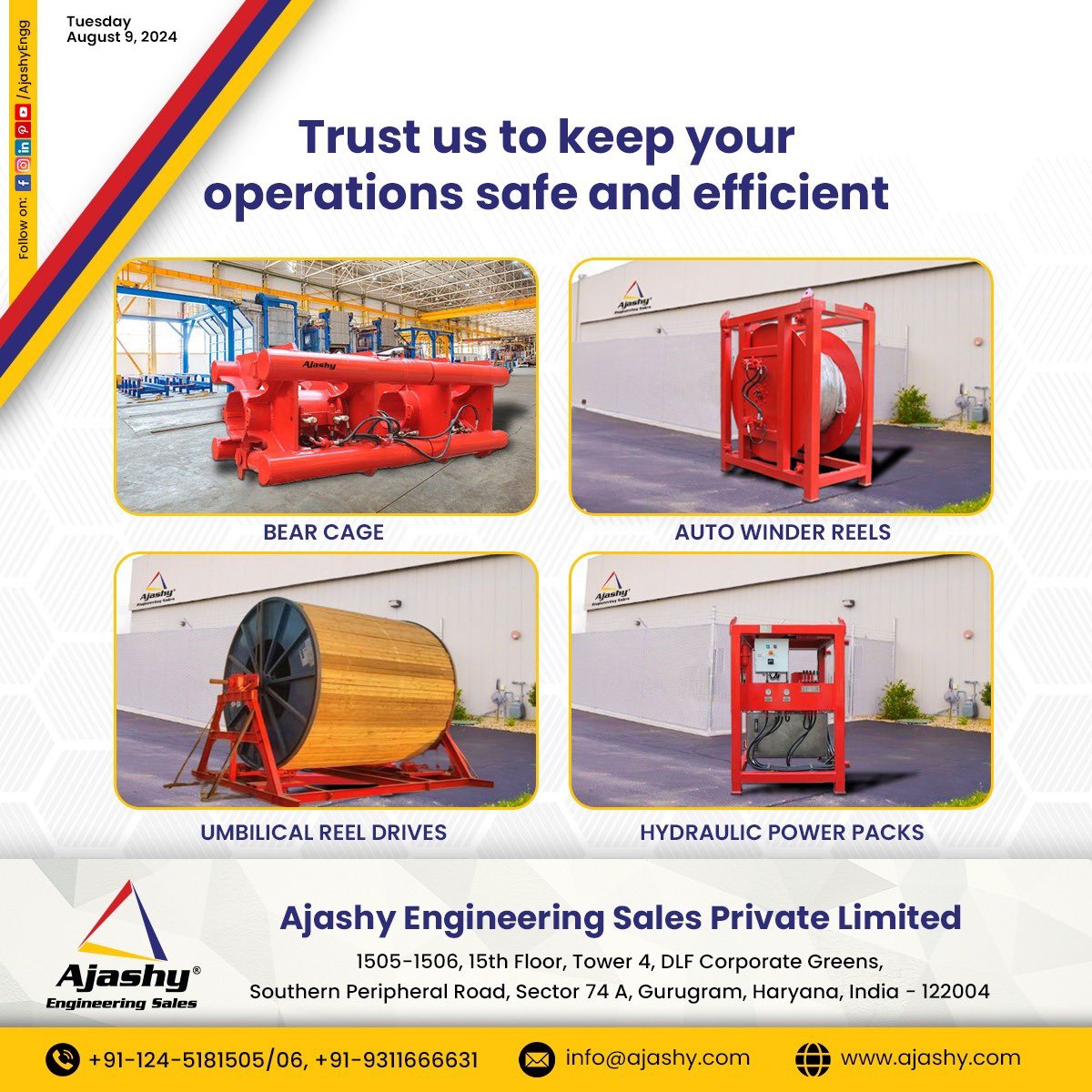 AjashyEngg's tweet image. #OffshoreEngineering #MarineSolutions #Reliability #Ajashy #Manufacturing #IndustryLeaders #EngineeringExcellence #QualityFirst #ReliableEquipment #ReliableProducts #Ajashy #Engineering #Gurugram #India