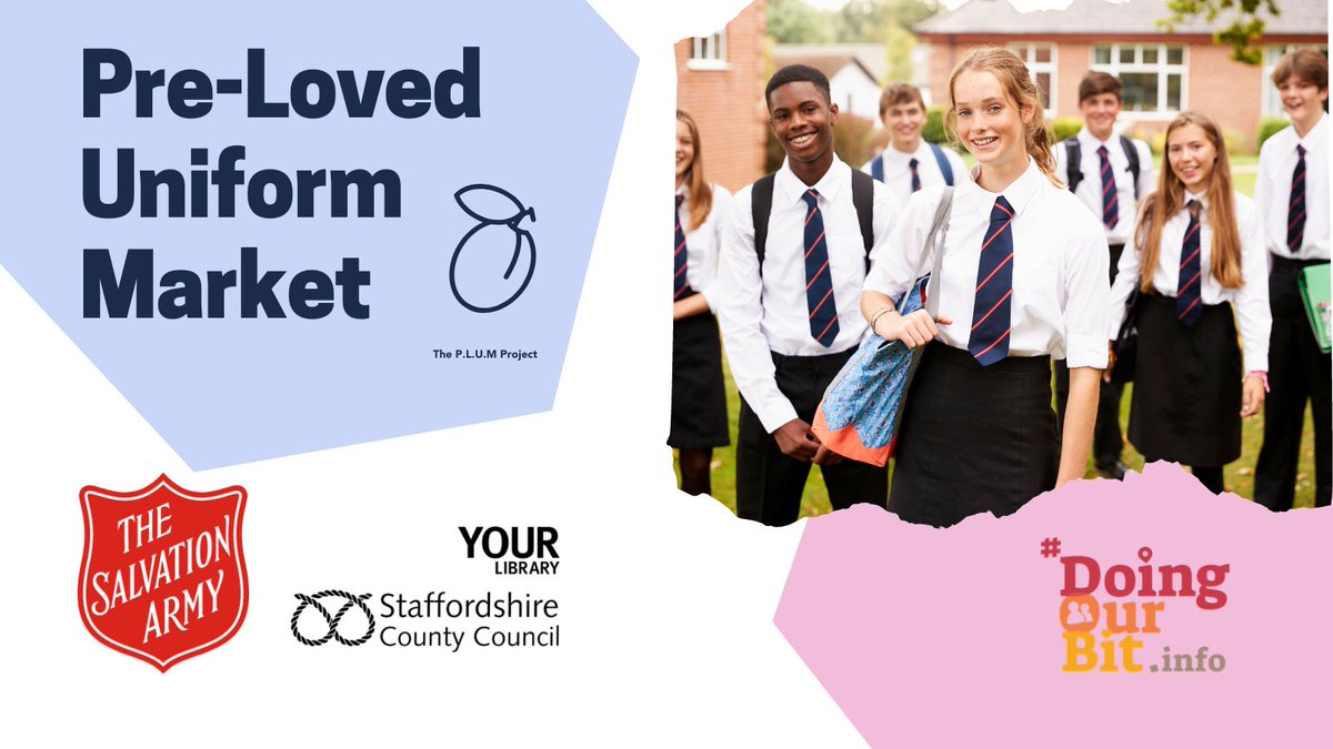 Staffordshire Libraries (@staffslibraries) on Twitter photo Pre-Loved Uniform Market is back this August! <a href="/salvationarmyuk/">The Salvation Army</a> Church, Hednesford 19-23 Aug Call 01543 426128 for information. #HereToHelp <a href="/StaffordshireCC/">Staffordshire County Council</a> <a href="/CannockChaseDC/">Cannock Chase Council</a> <a href="/CityRugeley/">CityLifeRugeleyCannock</a> <a href="/CannockChaseTTC/">Time to Change Cannock Chase</a> <a href="/CannockChamber/">Cannock Chase Chamber</a> <a href="/VillageHeds/">Village Hednesford</a> @SupportStaffs <a href="/HednesfordLib/">Hednesford Library</a> #BackToSchool Pre-Loved Uniform Market is back this August! <a href="/salvationarmyuk/">The Salvation Army</a> Church, Hednesford 19-23 Aug Call 01543 426128 for information. #HereToHelp <a href="/StaffordshireCC/">Staffordshire County Council</a> <a href="/CannockChaseDC/">Cannock Chase Council</a> <a href="/CityRugeley/">CityLifeRugeleyCannock</a> <a href="/CannockChaseTTC/">Time to Change Cannock Chase</a> <a href="/CannockChamber/">Cannock Chase Chamber</a> <a href="/VillageHeds/">Village Hednesford</a> @SupportStaffs <a href="/HednesfordLib/">Hednesford Library</a> #BackToSchool